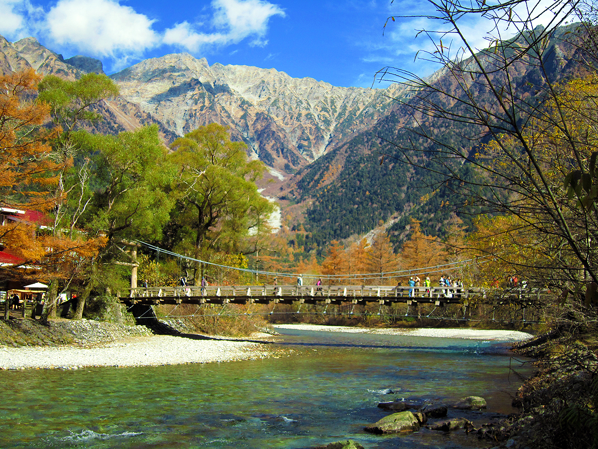 長野 上高地 河童橋 梓川