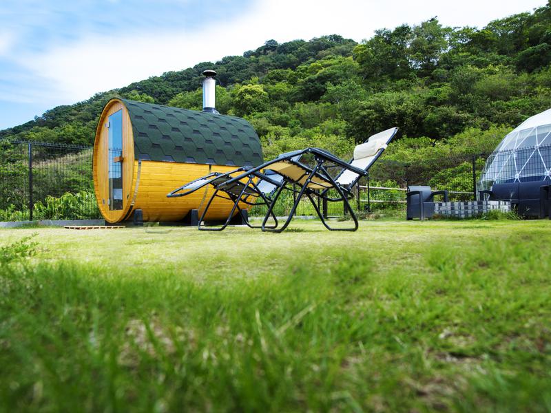 大阪 プライベートサウナ SKY DOME 阪南 グランピング 夕日