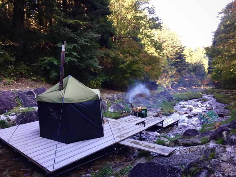 長野 テントサウナ せいなの森 阿智村 川サウナ