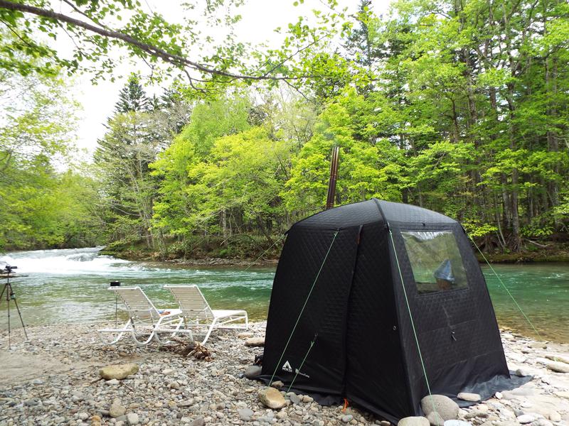北海道 テントサウナ 空知川 南富良野 川サウナ