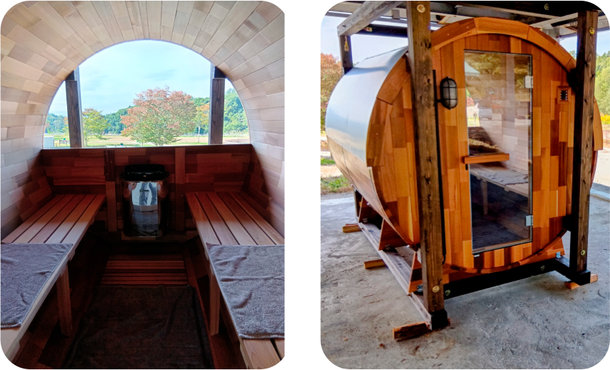 山形 南陽DEたけはららキャンプジョー 南陽市 フィンランドバレルサウナ